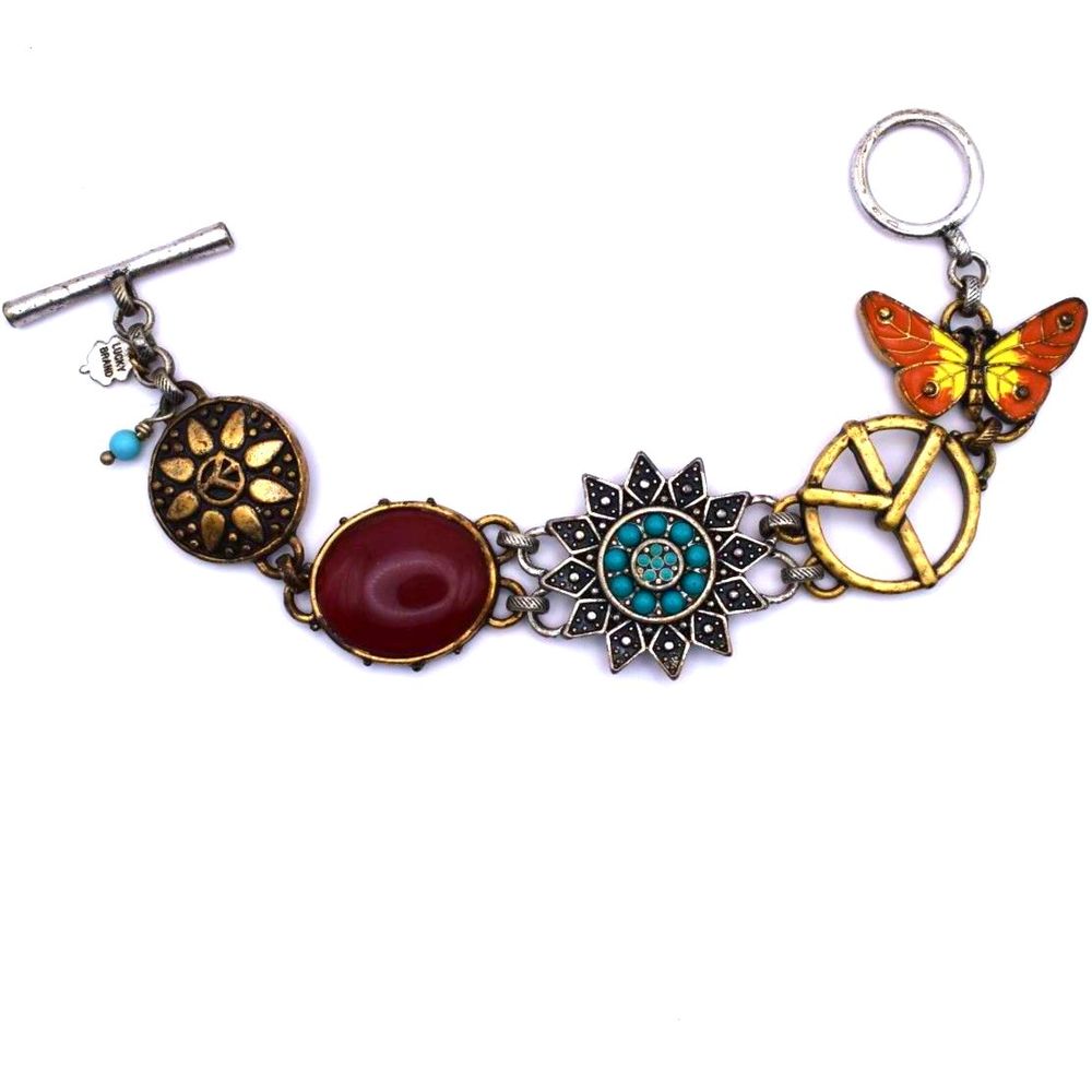 2/$40 Lucky Brand Double-Sided Reversible BOHO Charm Bracelet NWOT